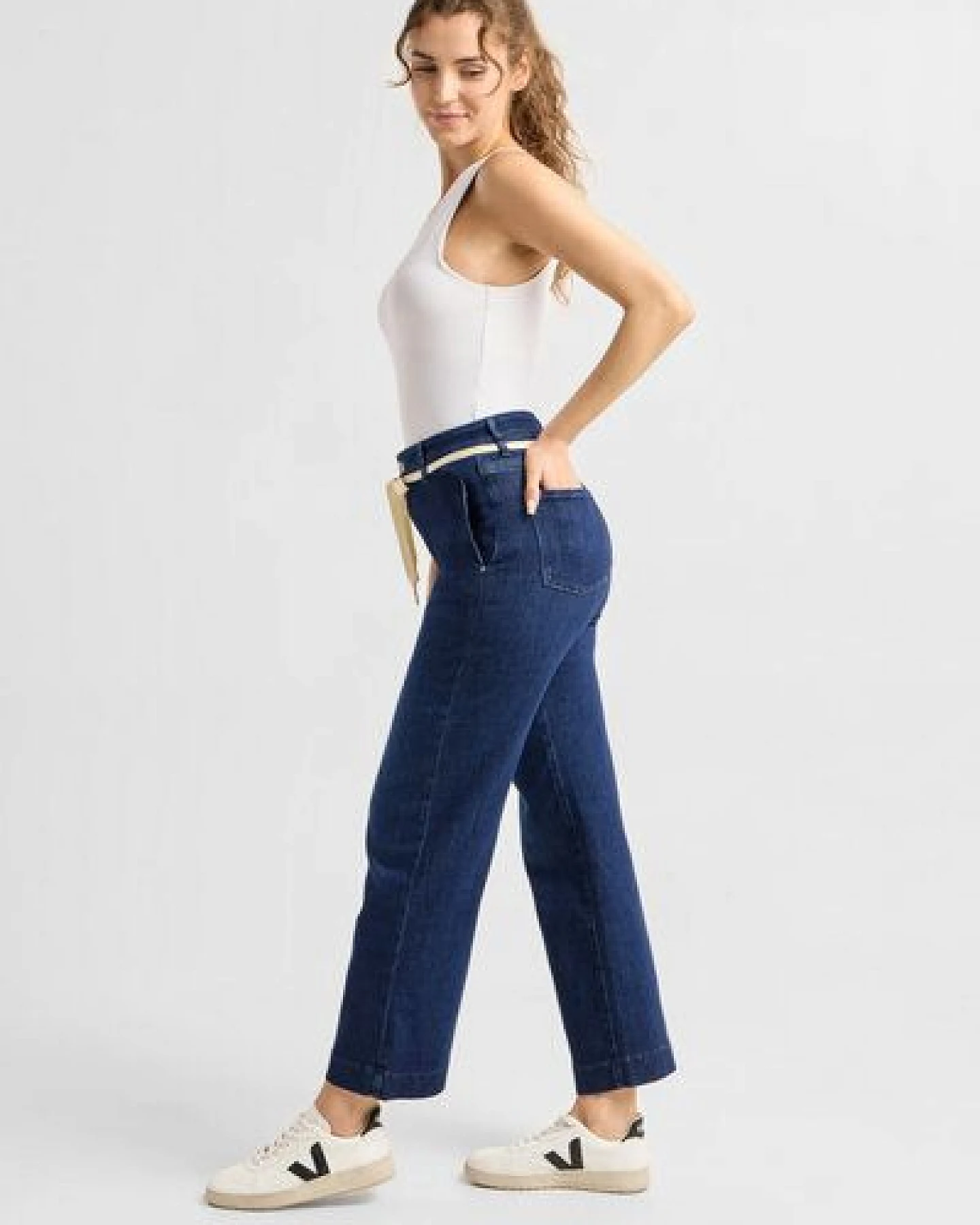 Damen Jeans DEW Flared High Waist French Pocket DAWN Bio-Baumwolle – Ansicht 2