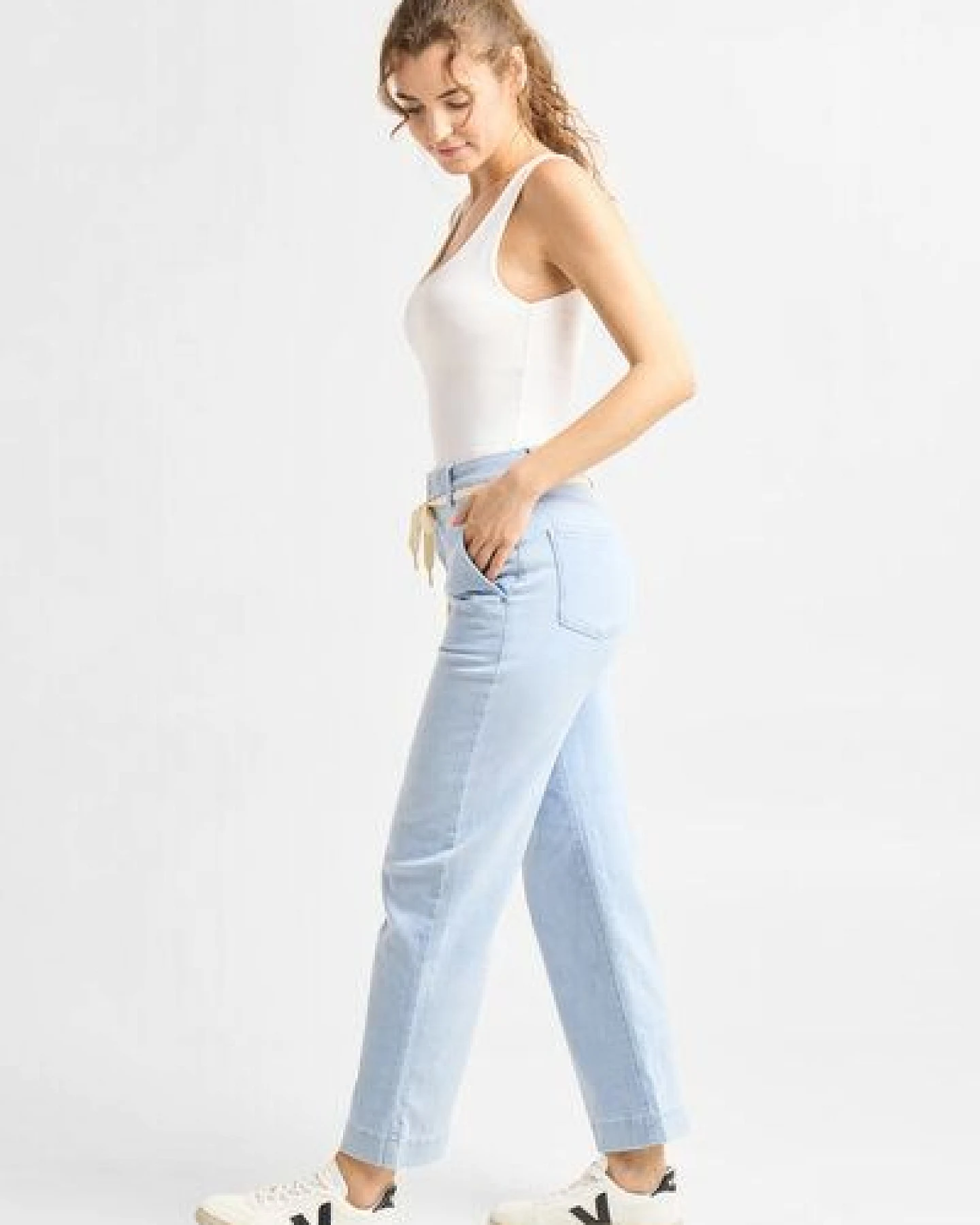 Damen Jeans DEW Flared High Waist French Pocket DAWN Bio-Baumwolle – Ansicht 3