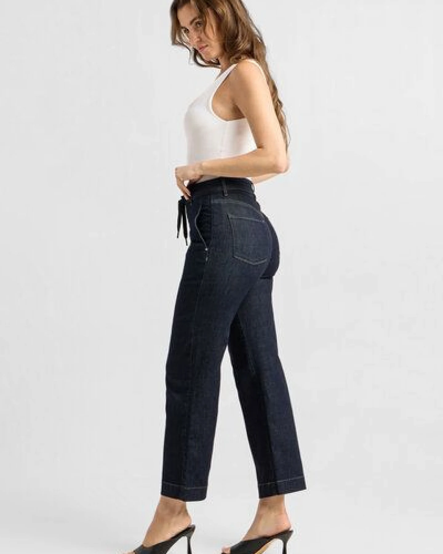 Damen Jeans DEW Flared High Waist French Pocket DAWN Bio-Baumwolle – Ansicht 3