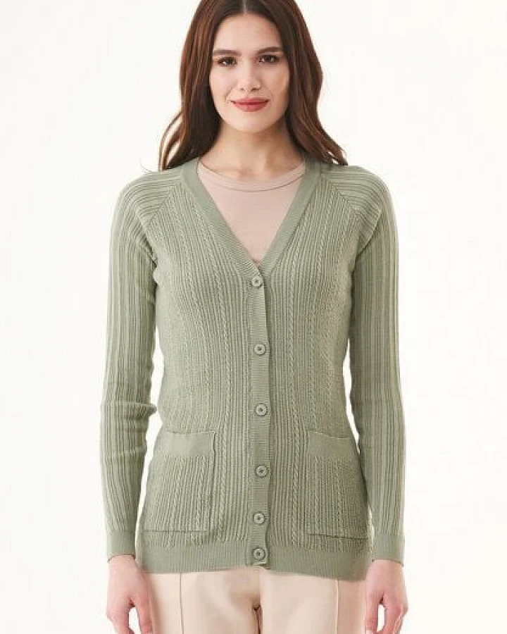 ORGANICATION Cardigan aus Bio-Baumwolle mit Knöpfen