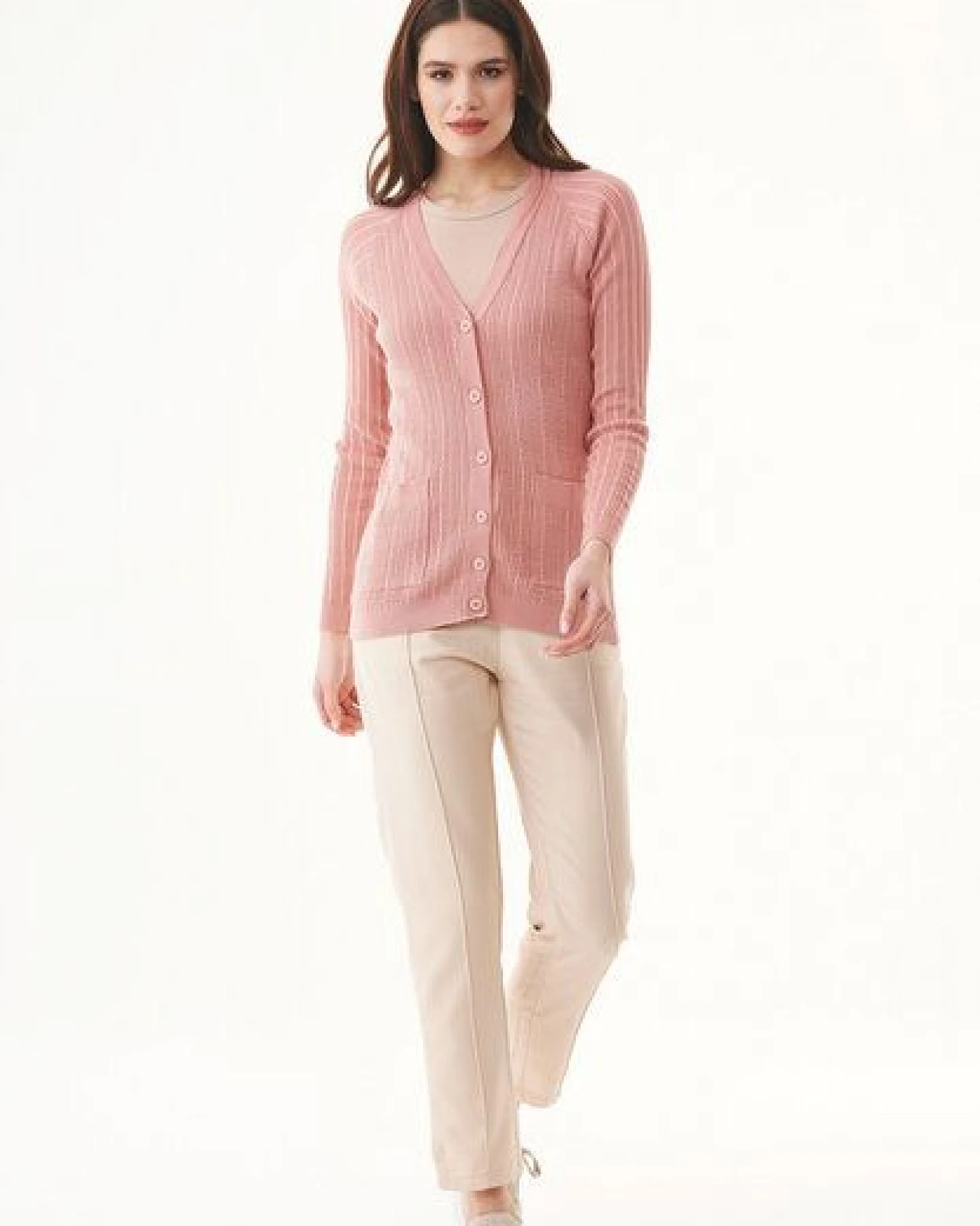 ORGANICATION Cardigan aus Bio-Baumwolle mit Knöpfen – Ansicht 2