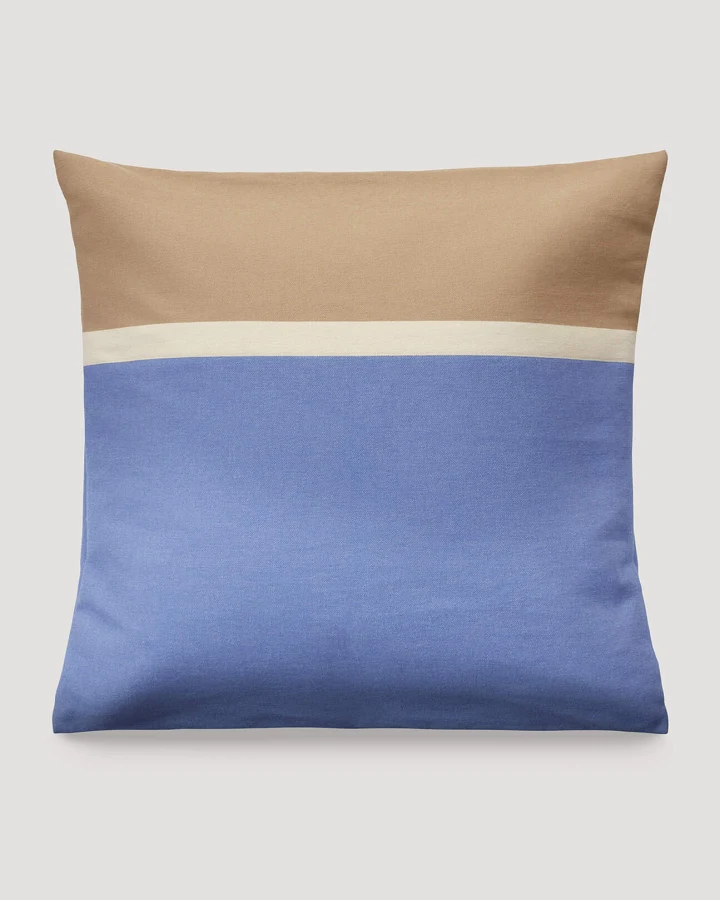 hessnatur Kissenbezug Turku aus Bio-Baumwolle - blau - Größe 70x70 cm