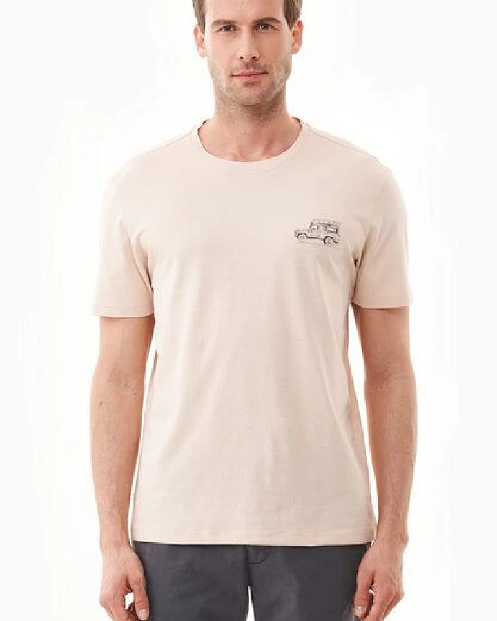 ORGANICATION T-Shirt aus Bio-Baumwolle mit Wagen-Print