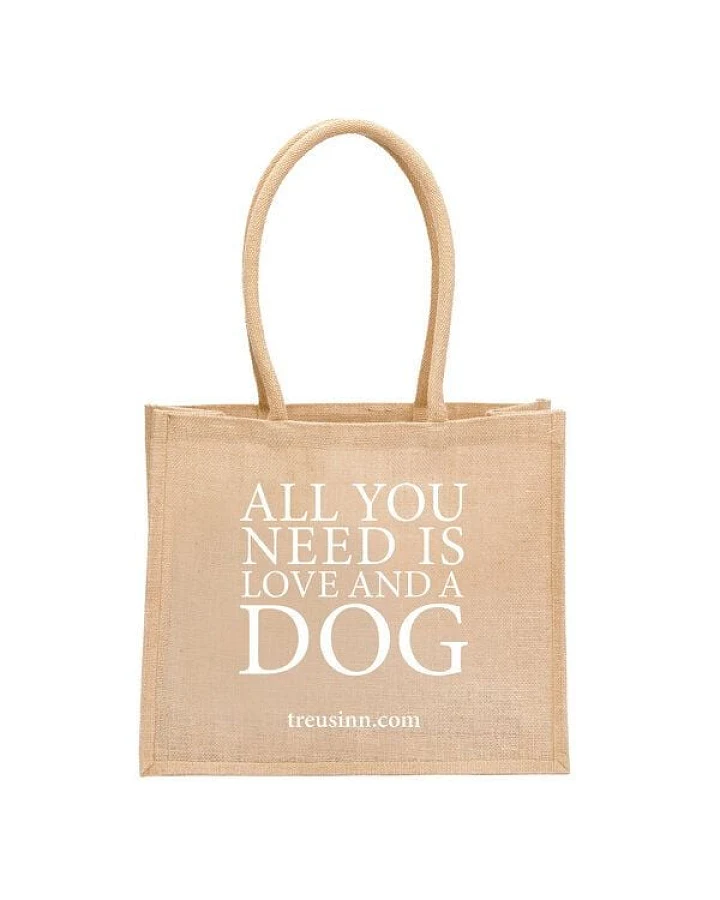 Treusinn Eco Shopper "All you need is love...and a dog" / 100% Jutegewebe / umweltfreundlich