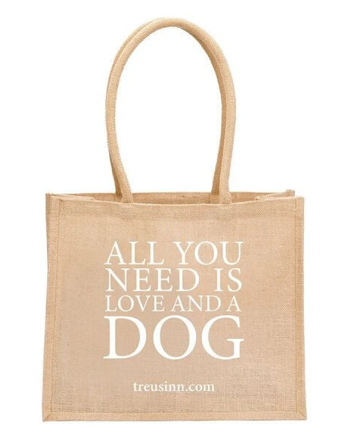 Treusinn Eco Shopper "All you need is love...and a dog" / 100% Jutegewebe / umweltfreundlich