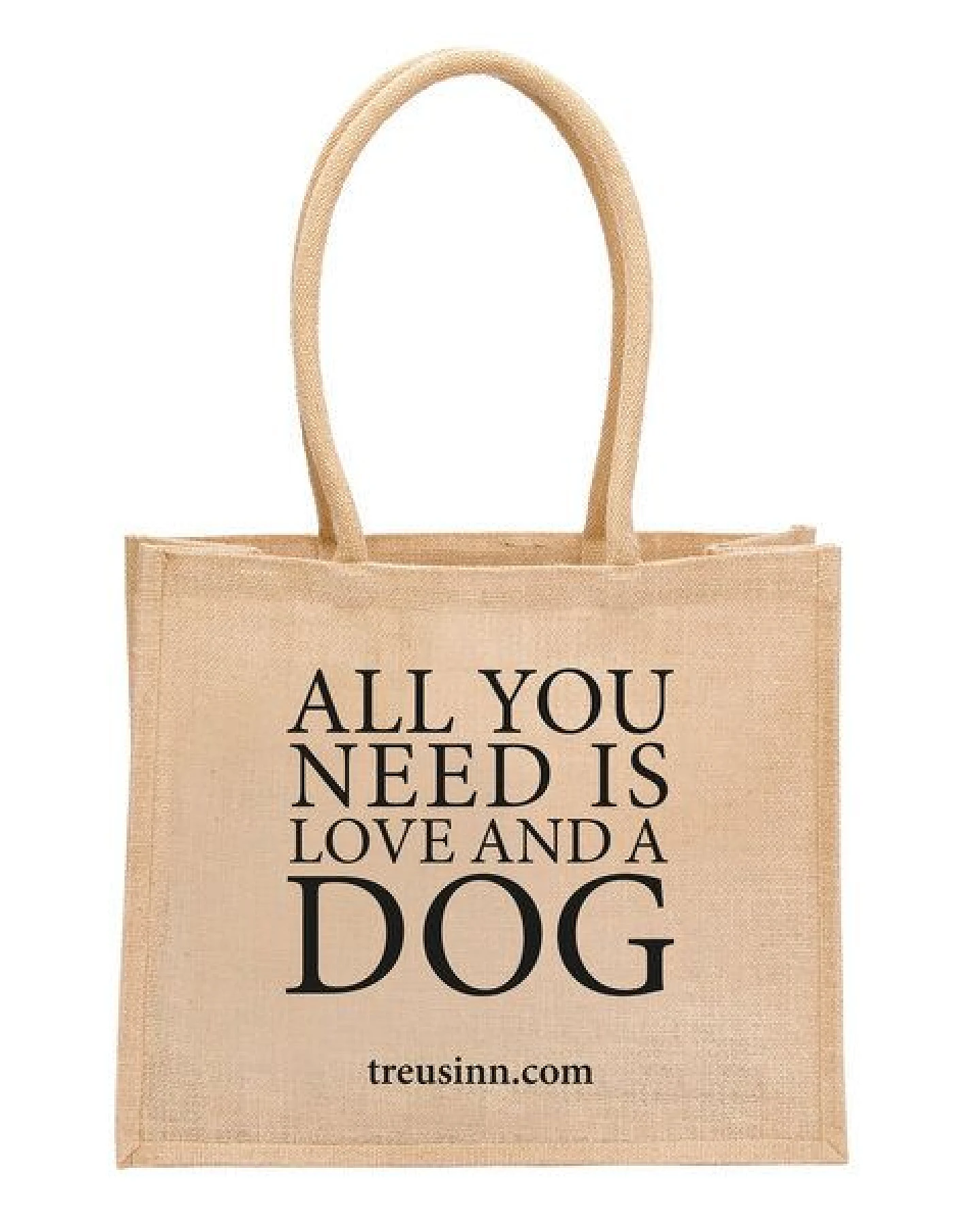 Treusinn Eco Shopper "All you need is love...and a dog" / 100% Jutegewebe / umweltfreundlich – Ansicht 2