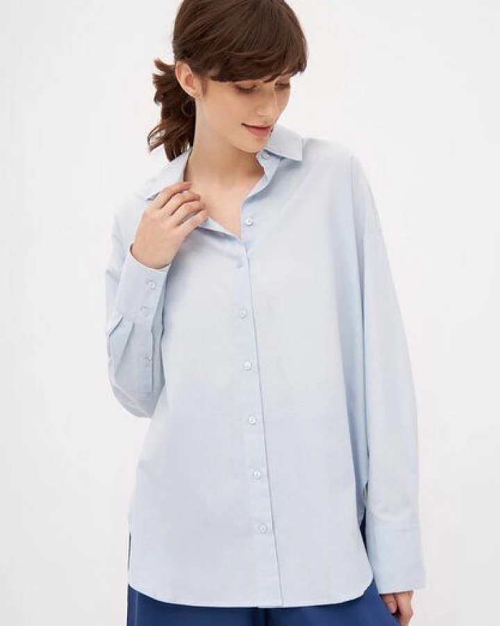 Givn Berlin Bluse GBCOSIMA aus Bio-Baumwolle - Light Blue