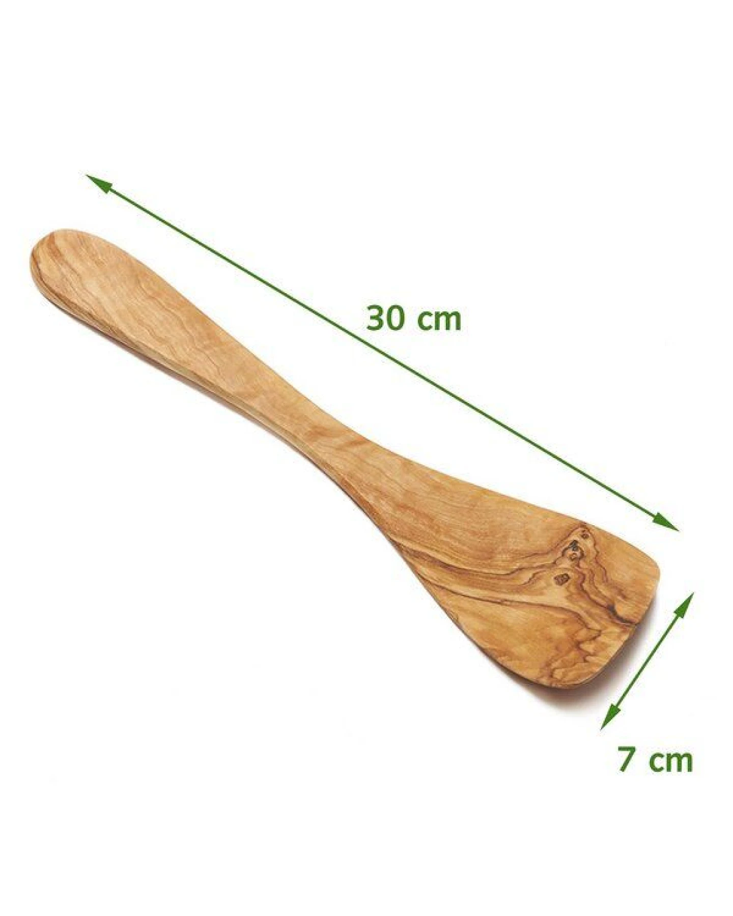 NATUREHOME Pfannenwender Olivenholz, ca. 30 cm – Handgefertigter Holzspatel aus Massivholz, kratzfest, für beschichtete Pfannen, nachhaltiges Küchenutensil, Geschenkidee – Ansicht 2