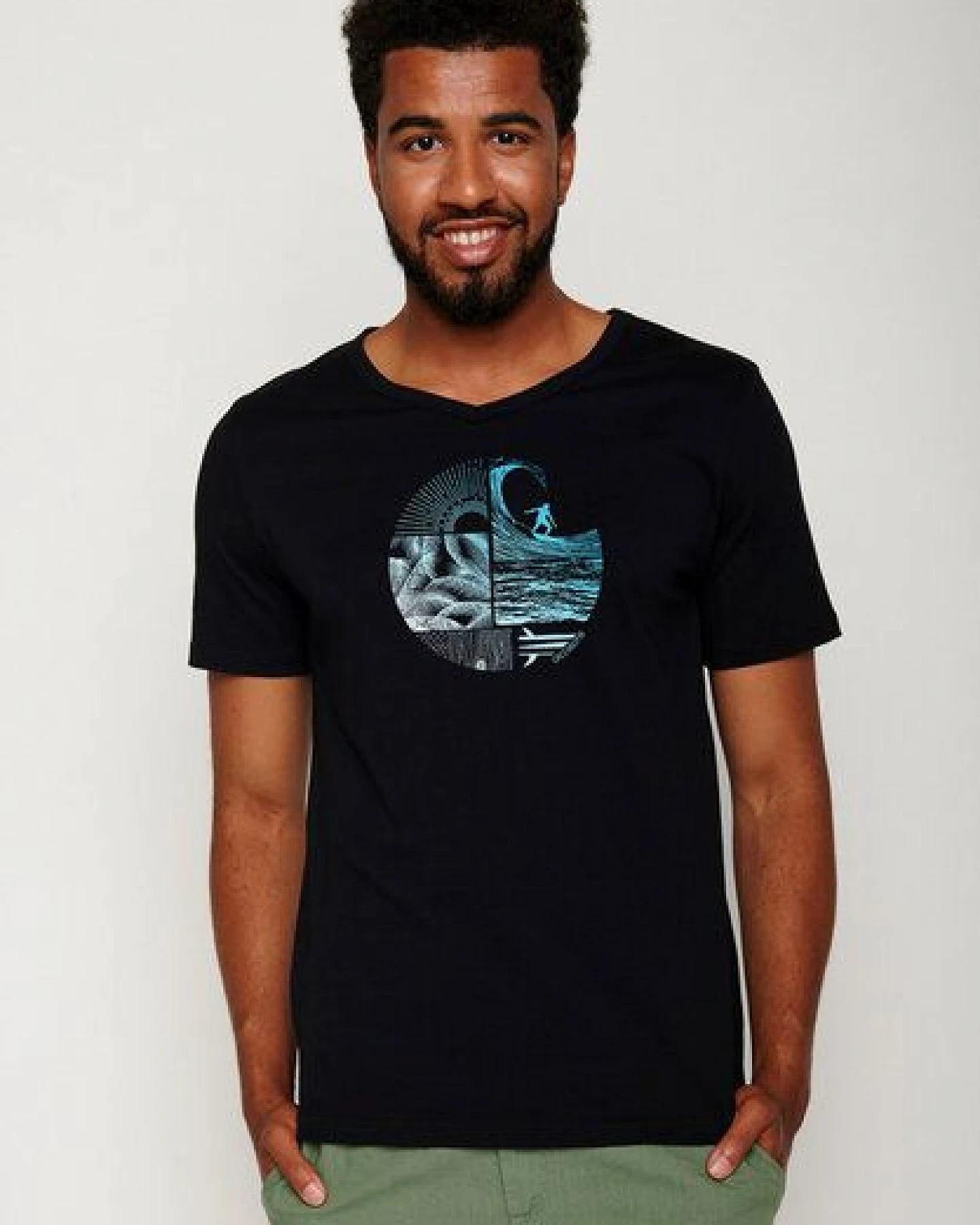 GREENBOMB Nature Waves Circle Peak - T-Shirt für Herren – Ansicht 2