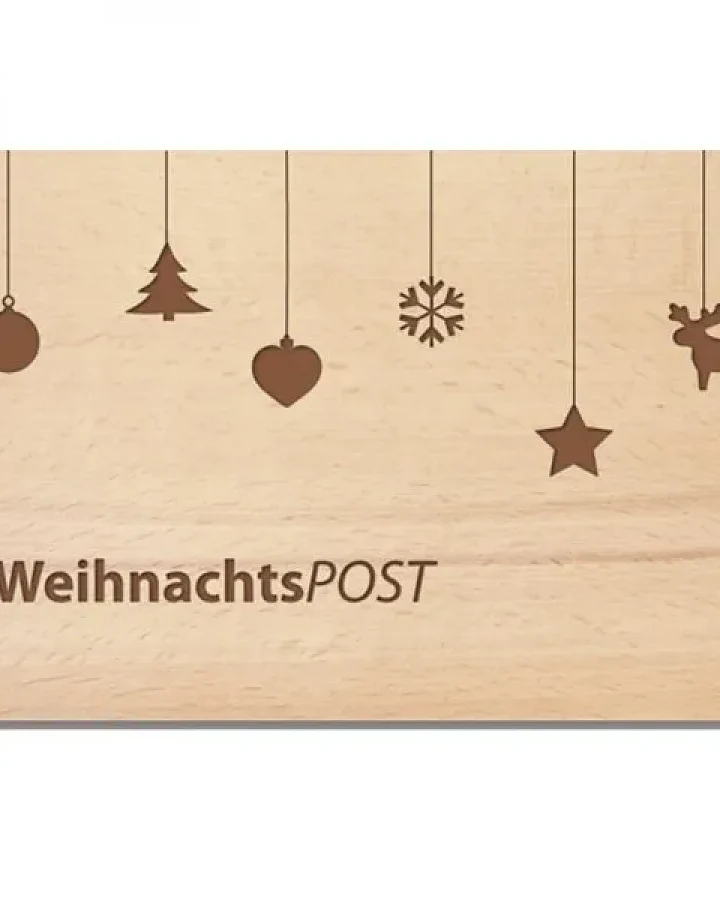 Holzpost Karte "WeihnachtsPOST" aus Buchenholz