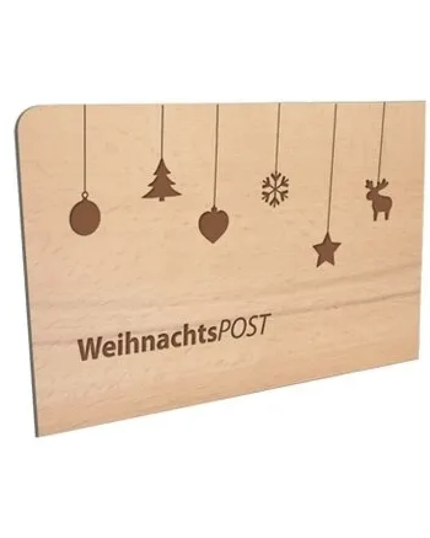 Holzpost Karte "WeihnachtsPOST" aus Buchenholz – Ansicht 3