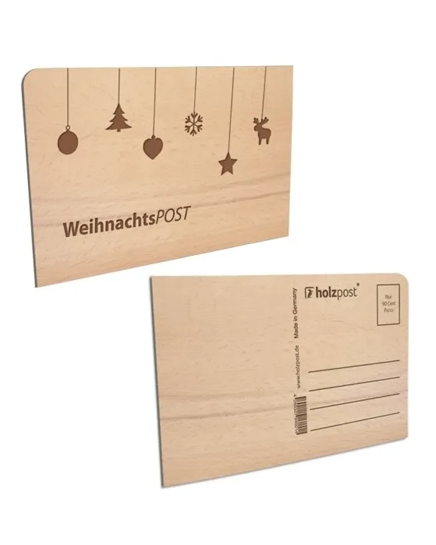 Holzpost Karte "WeihnachtsPOST" aus Buchenholz – Ansicht 4
