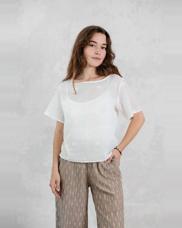 Jyoti - Fair Works Bio-Baumwoll Shirt Sarala Jamdani