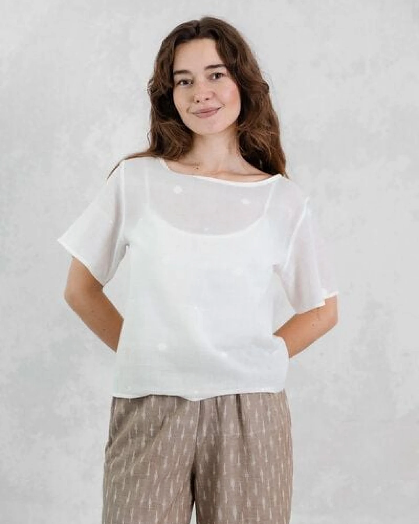 Jyoti - Fair Works Baumwoll Shirt Sarala Jamdani – Ansicht 2