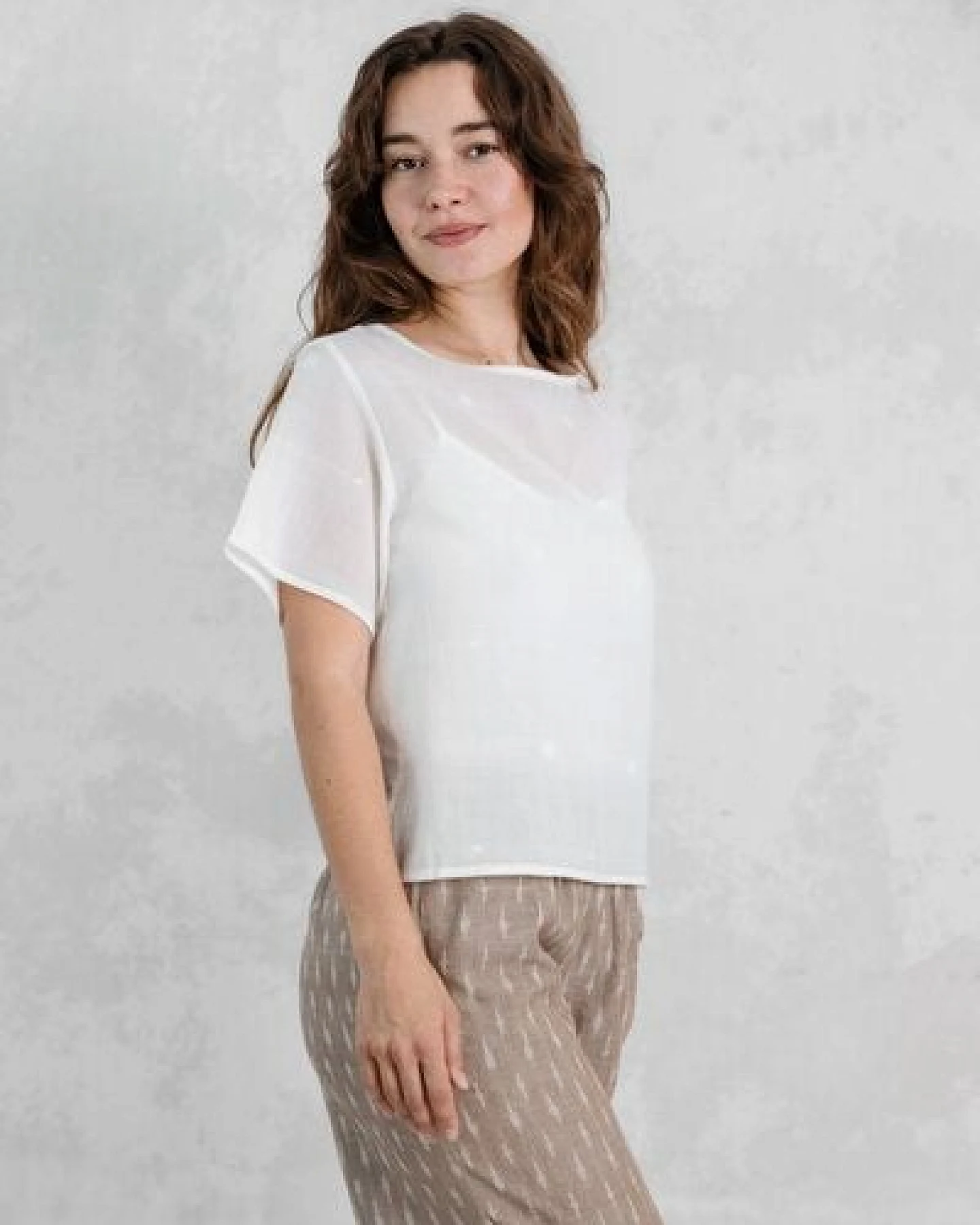 Jyoti - Fair Works Baumwoll Shirt Sarala Jamdani – Ansicht 3