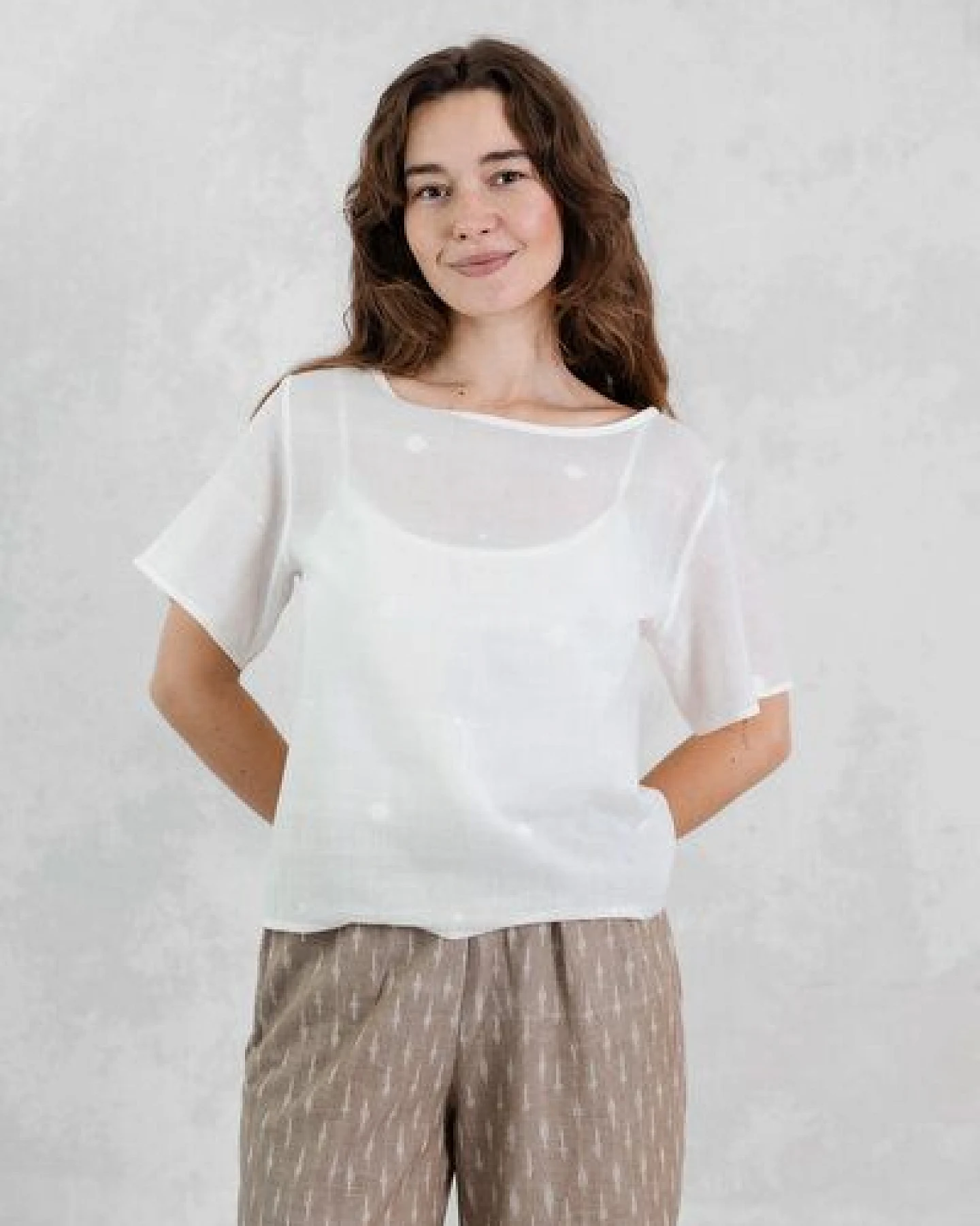 Jyoti - Fair Works Baumwoll Shirt Sarala Jamdani – Ansicht 2