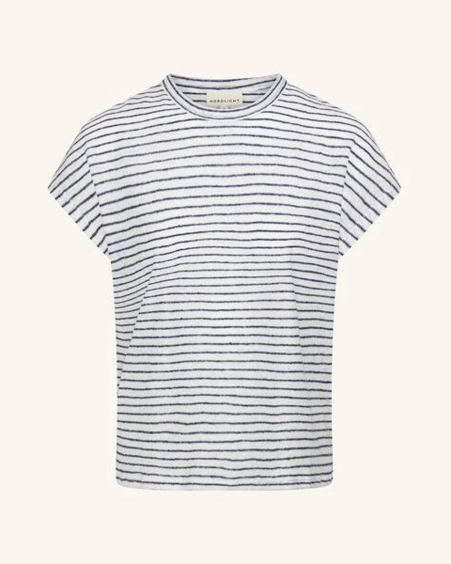 NORDLICHT Blau gestreiftes T-Shirt aus 100% Leinen ISA – Ansicht 2