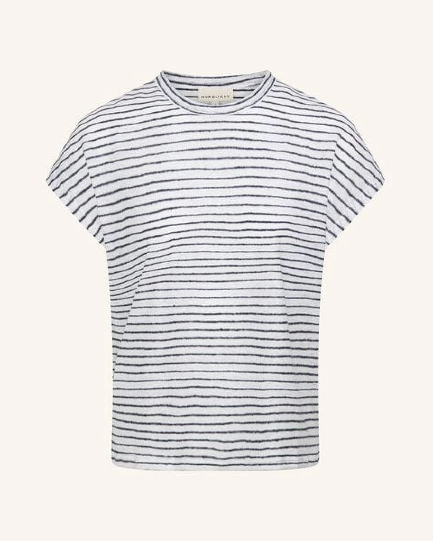 NORDLICHT Blau gestreiftes T-Shirt aus 100% Leinen ISA – Ansicht 2