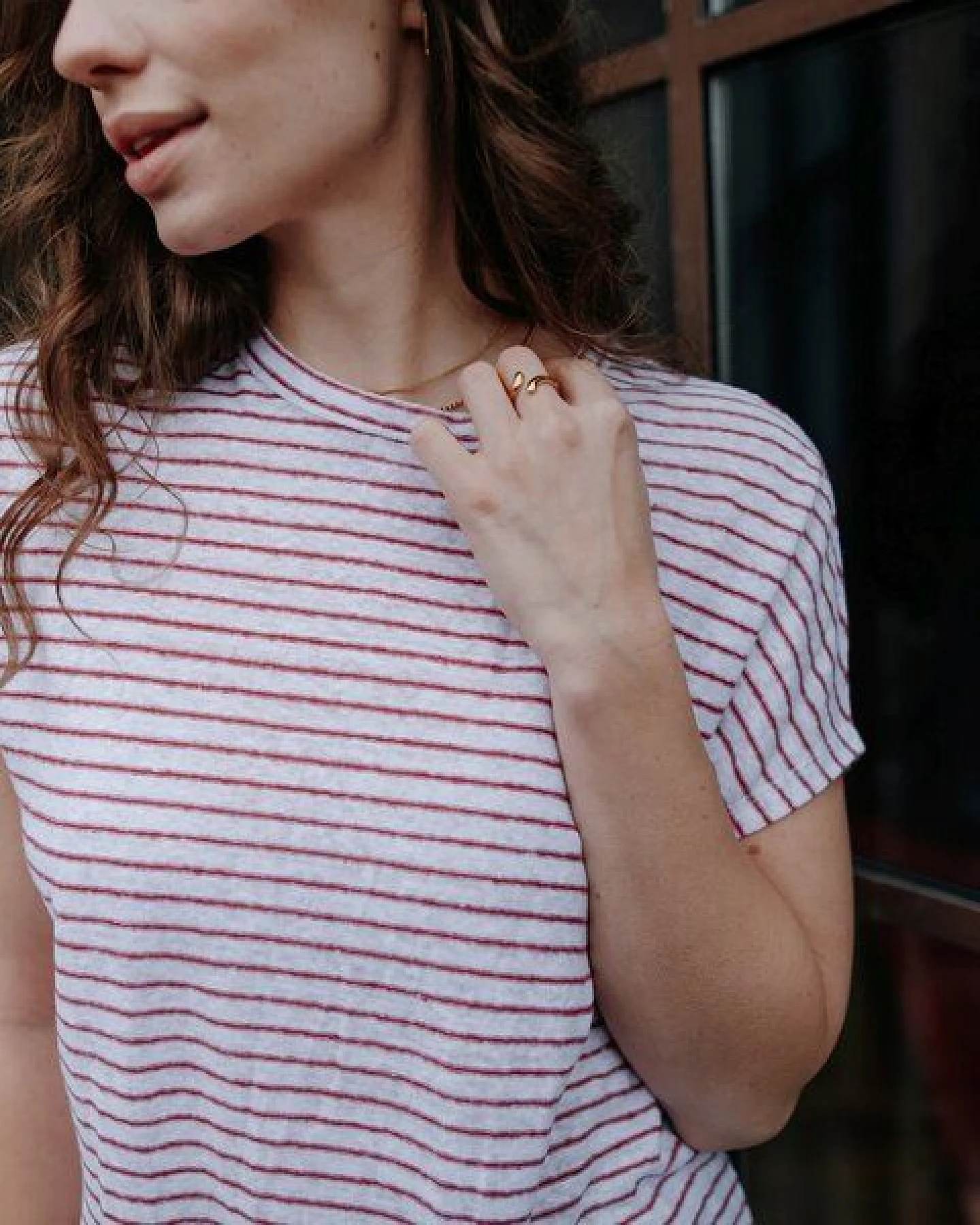 NORDLICHT Blau gestreiftes T-Shirt aus 100% Leinen ISA – Ansicht 3
