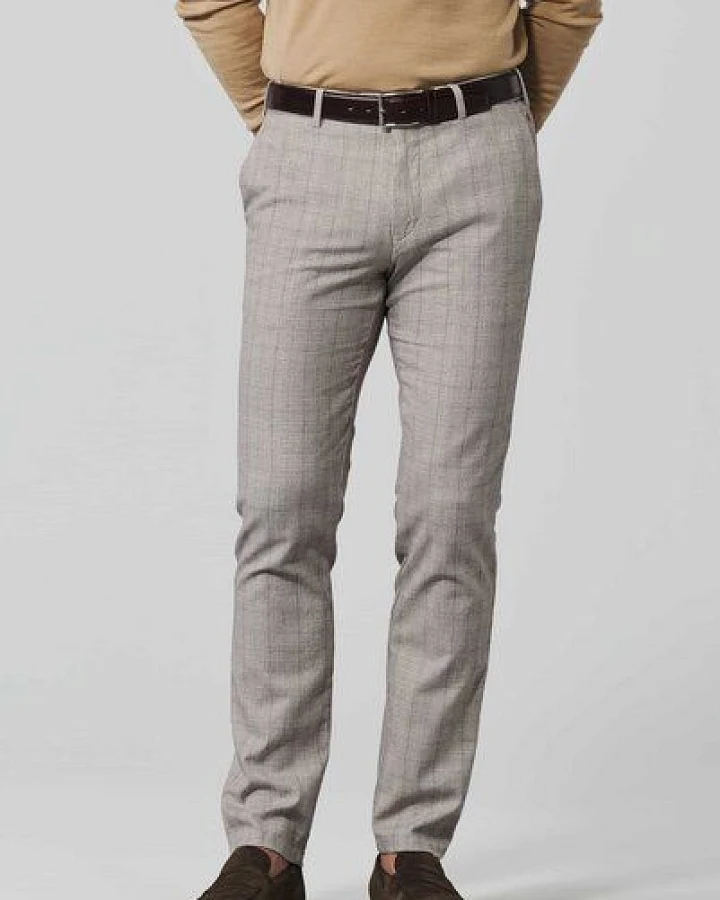 MEYER BAUMWOLLE-CHECK-CHINO