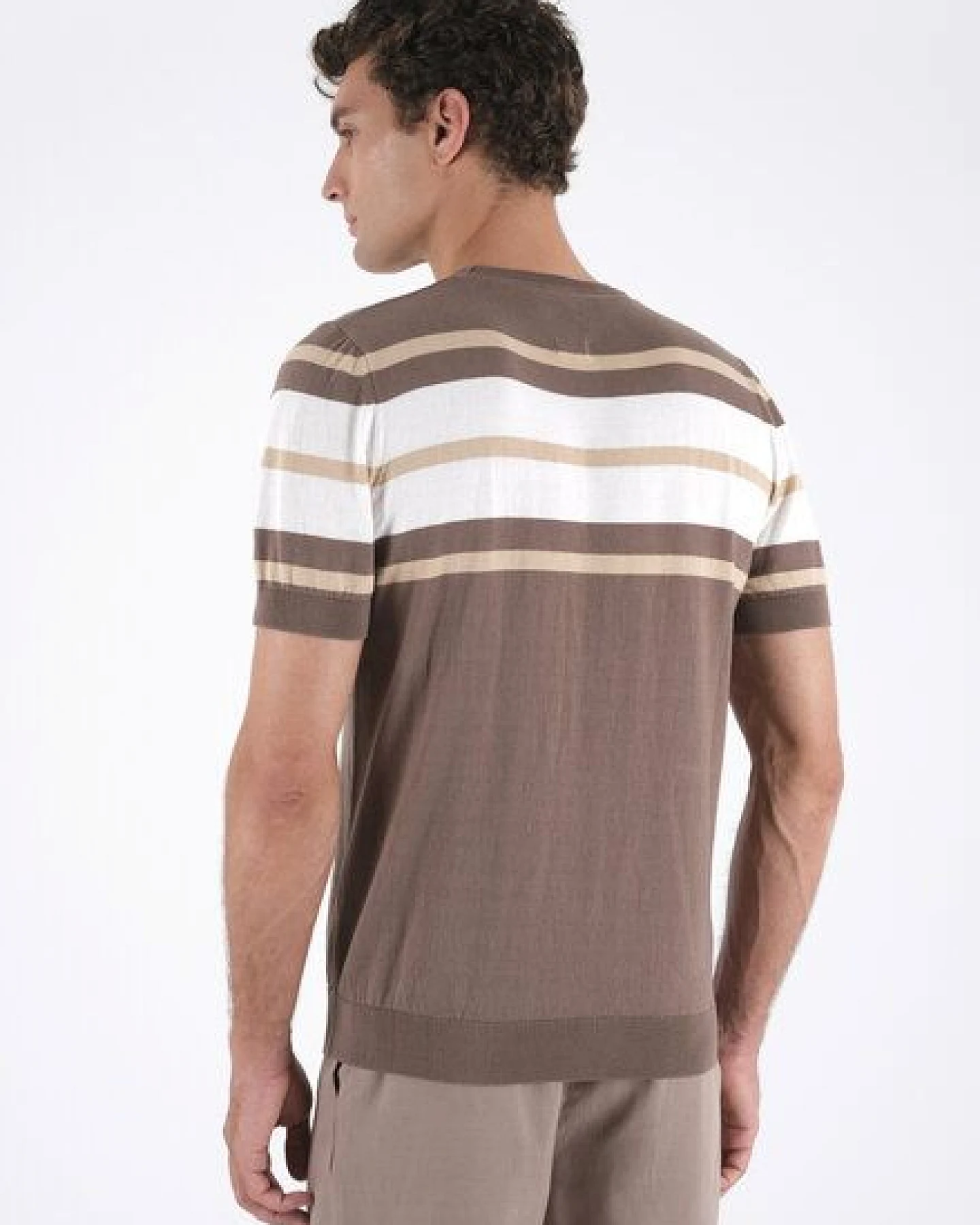 ORGANICATION Feinstrick-T-Shirt aus Bio-Baumwolle mit Streifen – Ansicht 4