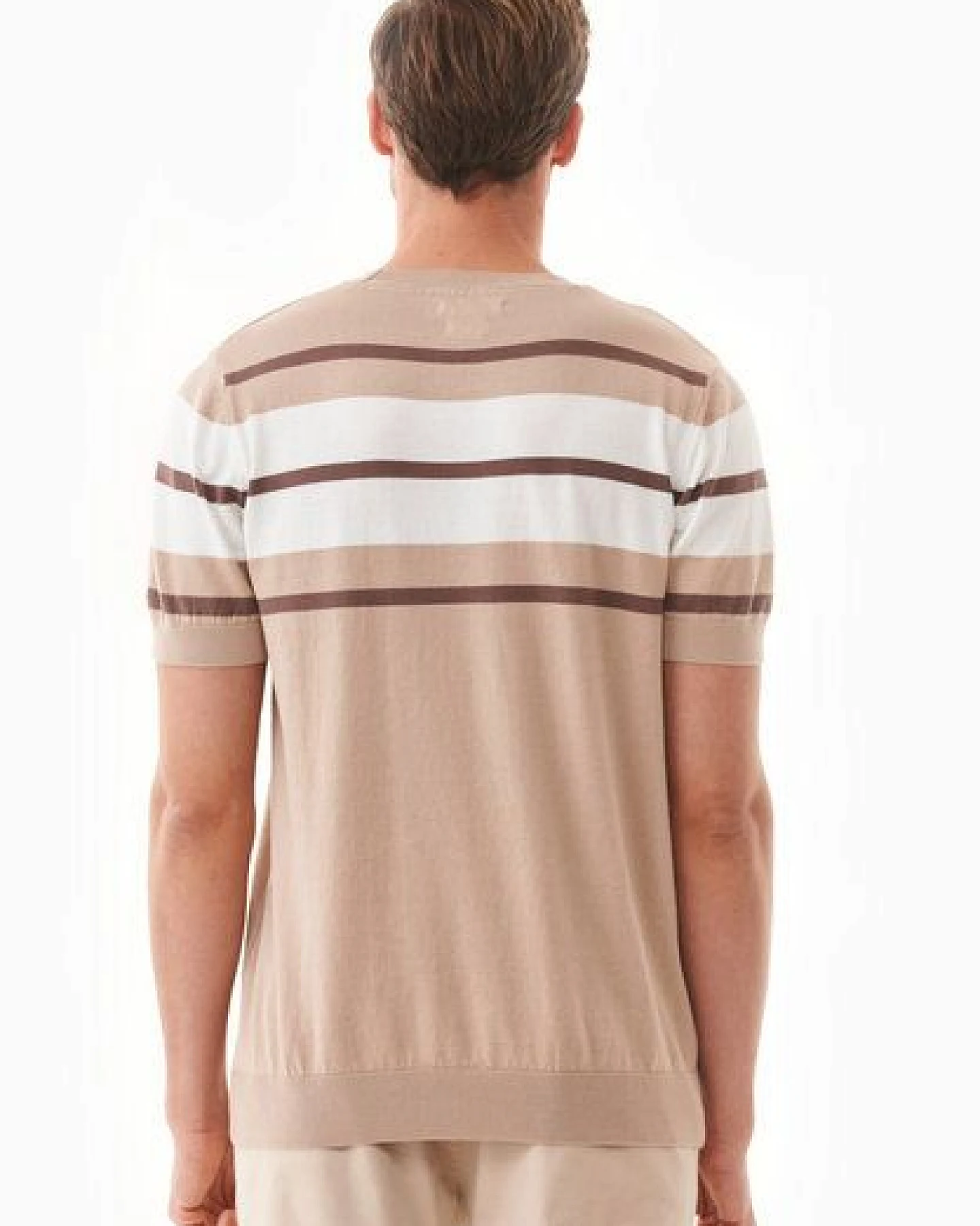 ORGANICATION Feinstrick-T-Shirt aus Bio-Baumwolle mit Streifen – Ansicht 4