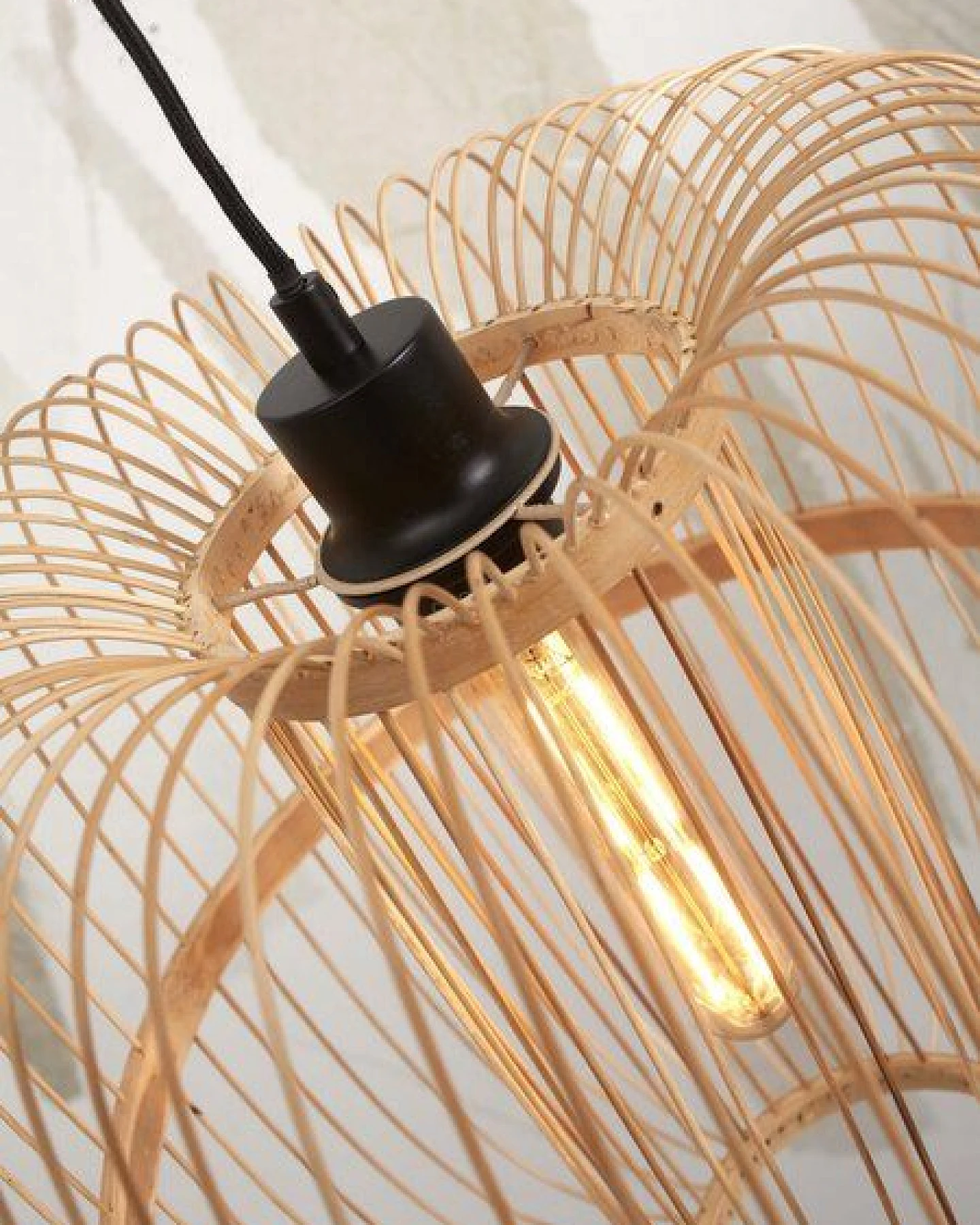 GOOD&MOJO Stehlampe HokkaidoSchwarz/Natur – Ansicht 3