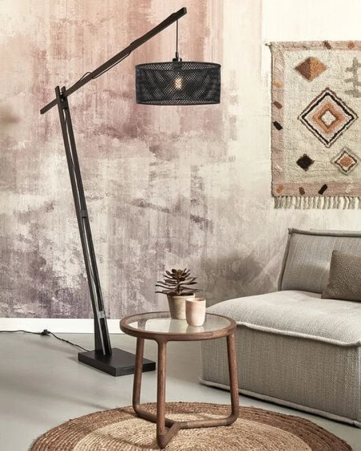 GOOD&MOJO Stehlampe Java XL Schwarz/Natur.