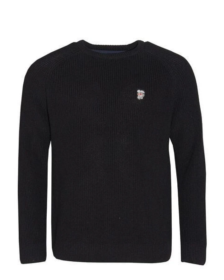 FÄDD Herren Sweatshirt Strickpullover Biobaumwolle HipsterHans Navy Schwarz