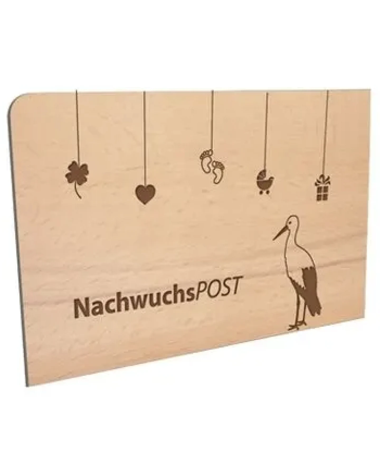 Holzpost Karte "NachwuchsPOST" aus Buchenholz – Ansicht 3