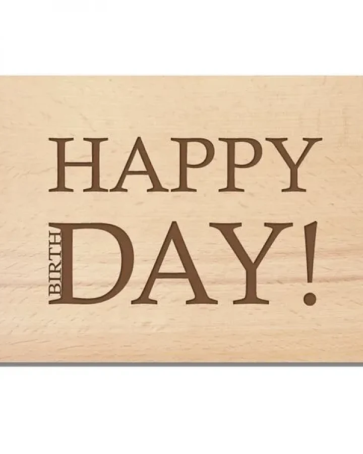 Holzpost Karte "Happy (Birth)Day" aus Buchenholz