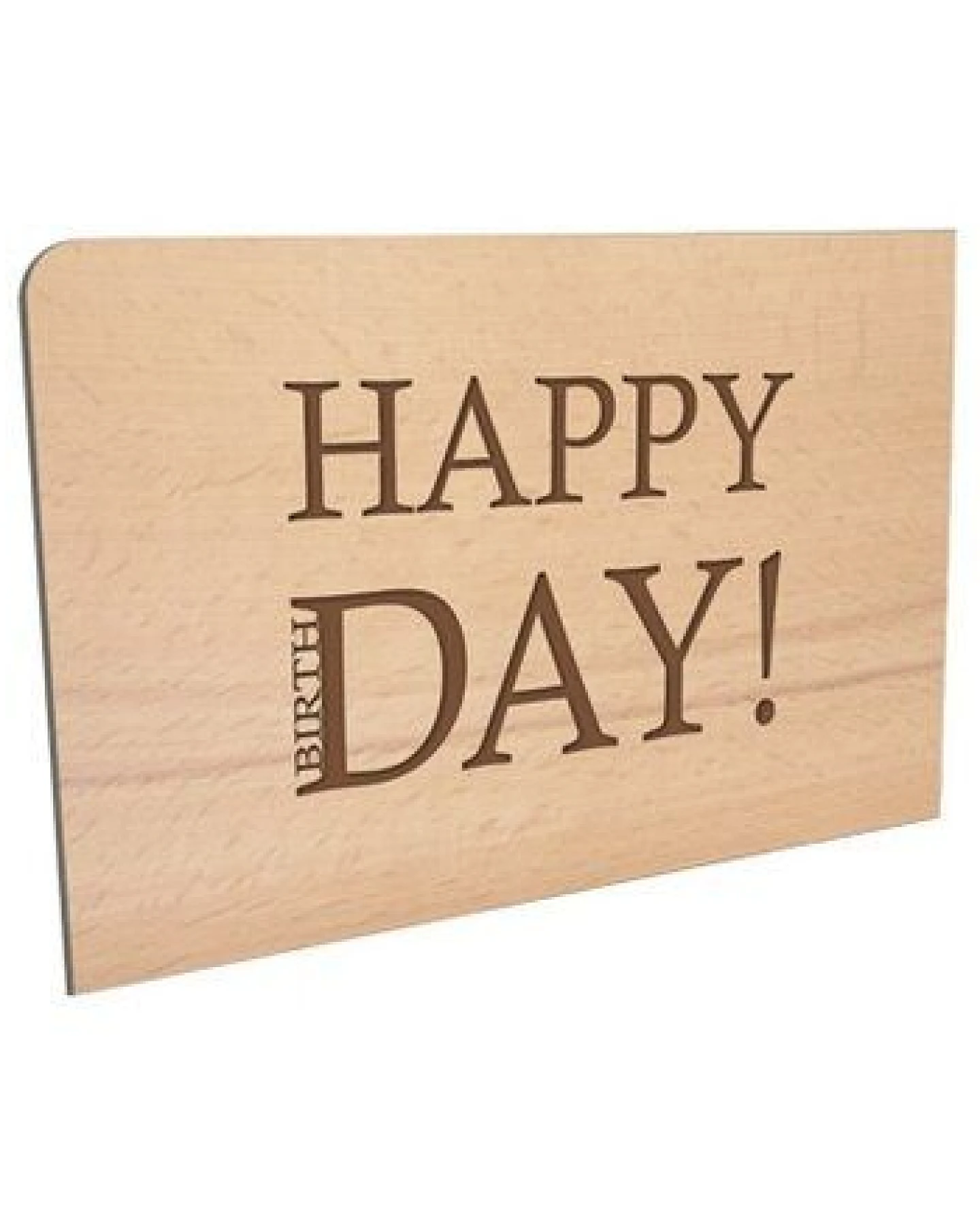 Holzpost Karte "Happy (Birth)Day" aus Buchenholz – Ansicht 3