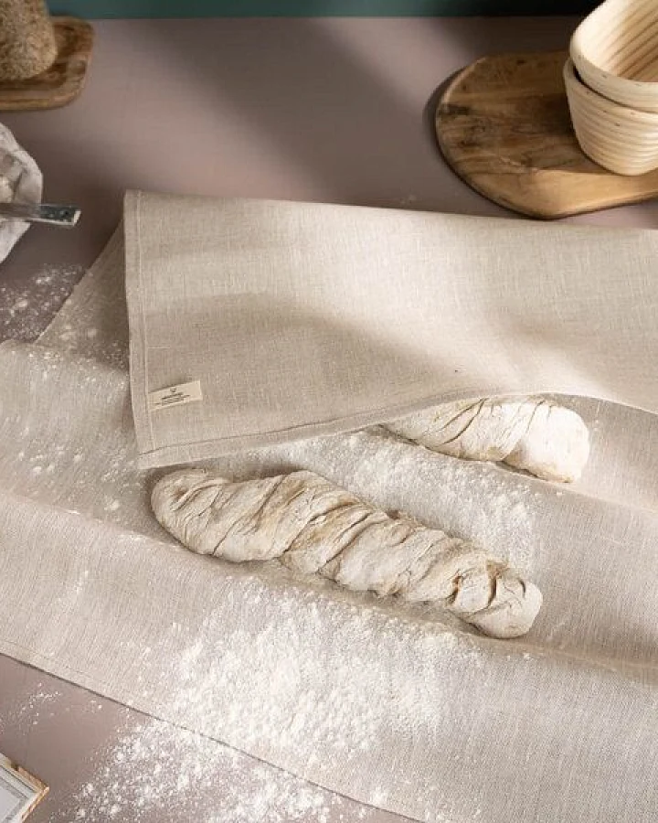 nahtur-design Bäckertuch, Teigtuch aus 100% Leinen, naturbelassen
