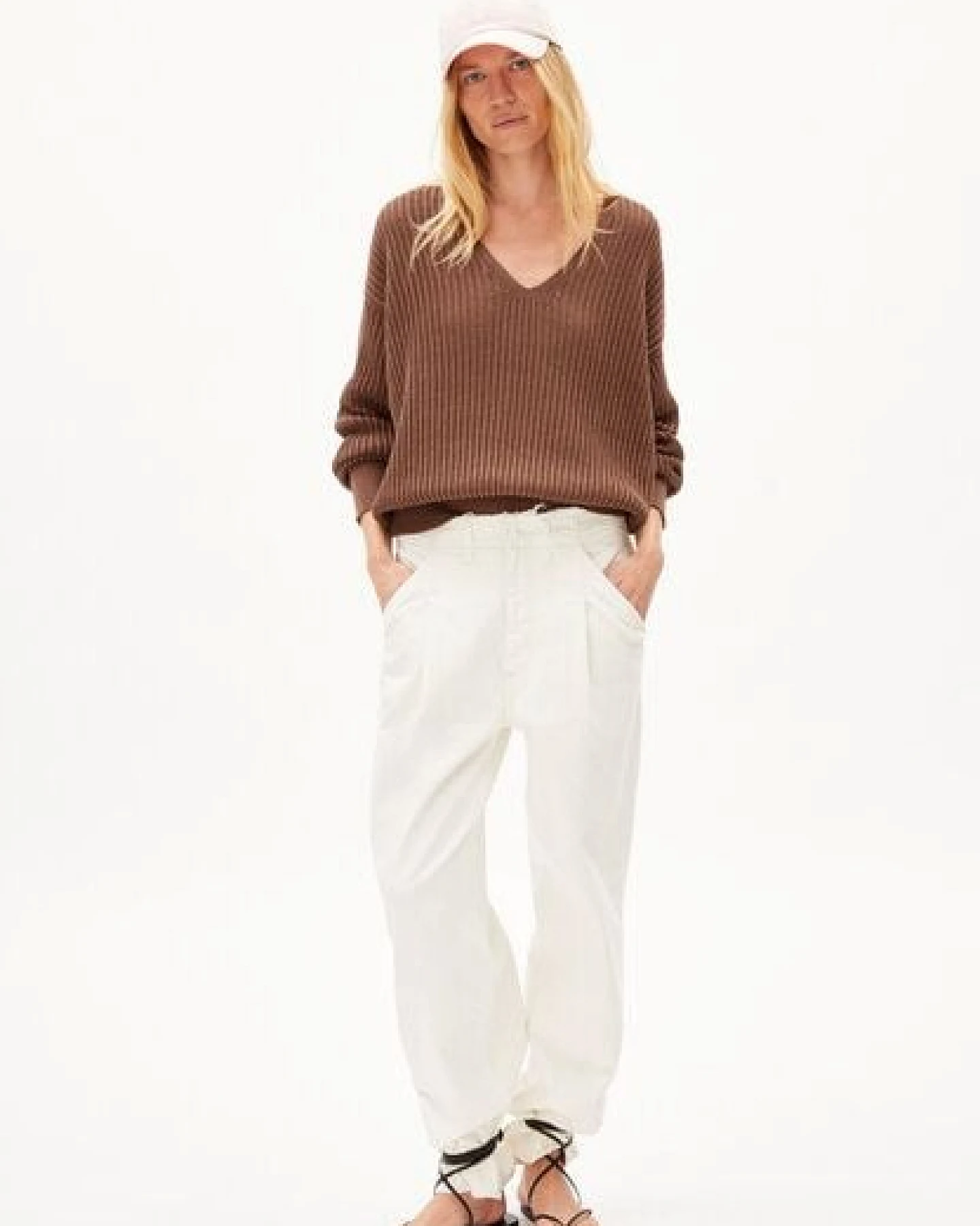 ARMEDANGELS RANAA CROCHET LINO - Damen Pullover Loose Fit aus Leinen-Mix – Ansicht 4
