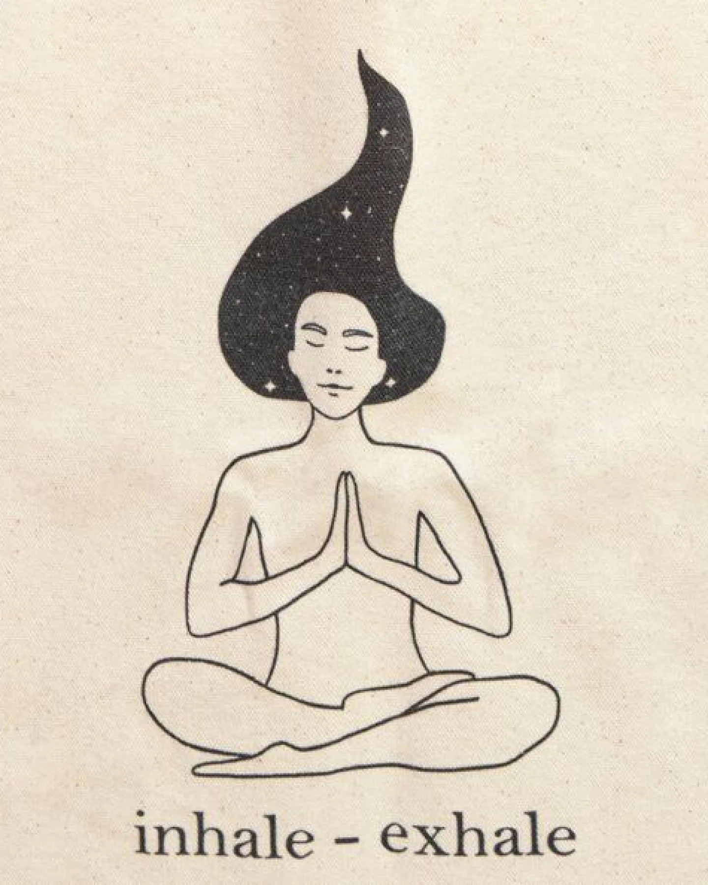 Divasya Jutebeutel mit Yoga-Motiv aus 100% feste Biobaumwolle – Ansicht 2