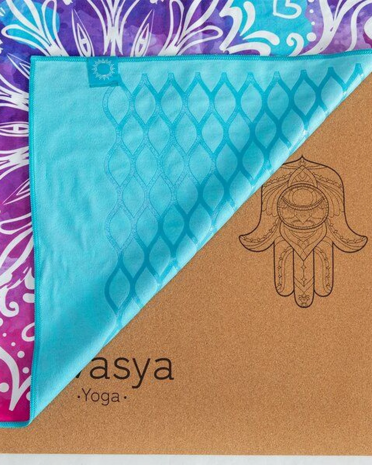 Divasya Rutschfestes Yoga Handtuch im 2er-Set – Ansicht 3