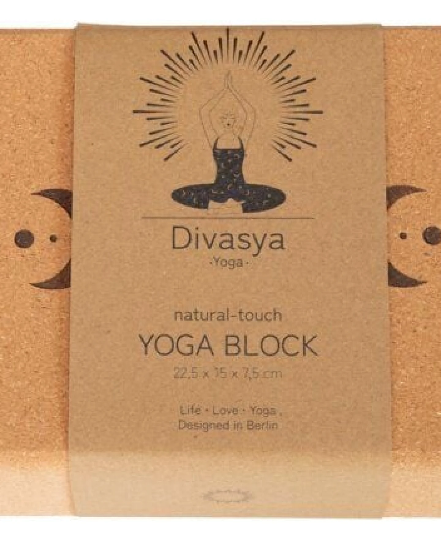 Divasya Yogablock "natural touch" aus Kork / mittlere Größe / abgerundete Ecken – Ansicht 3