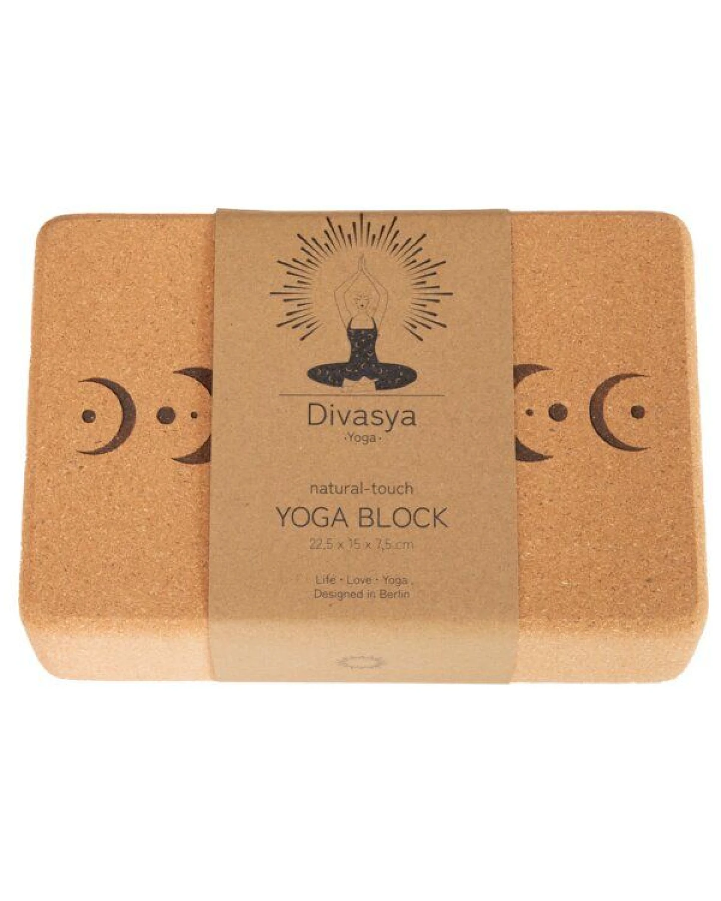 Divasya Yogablock "natural touch" aus Kork / mittlere Größe / abgerundete Ecken – Ansicht 3