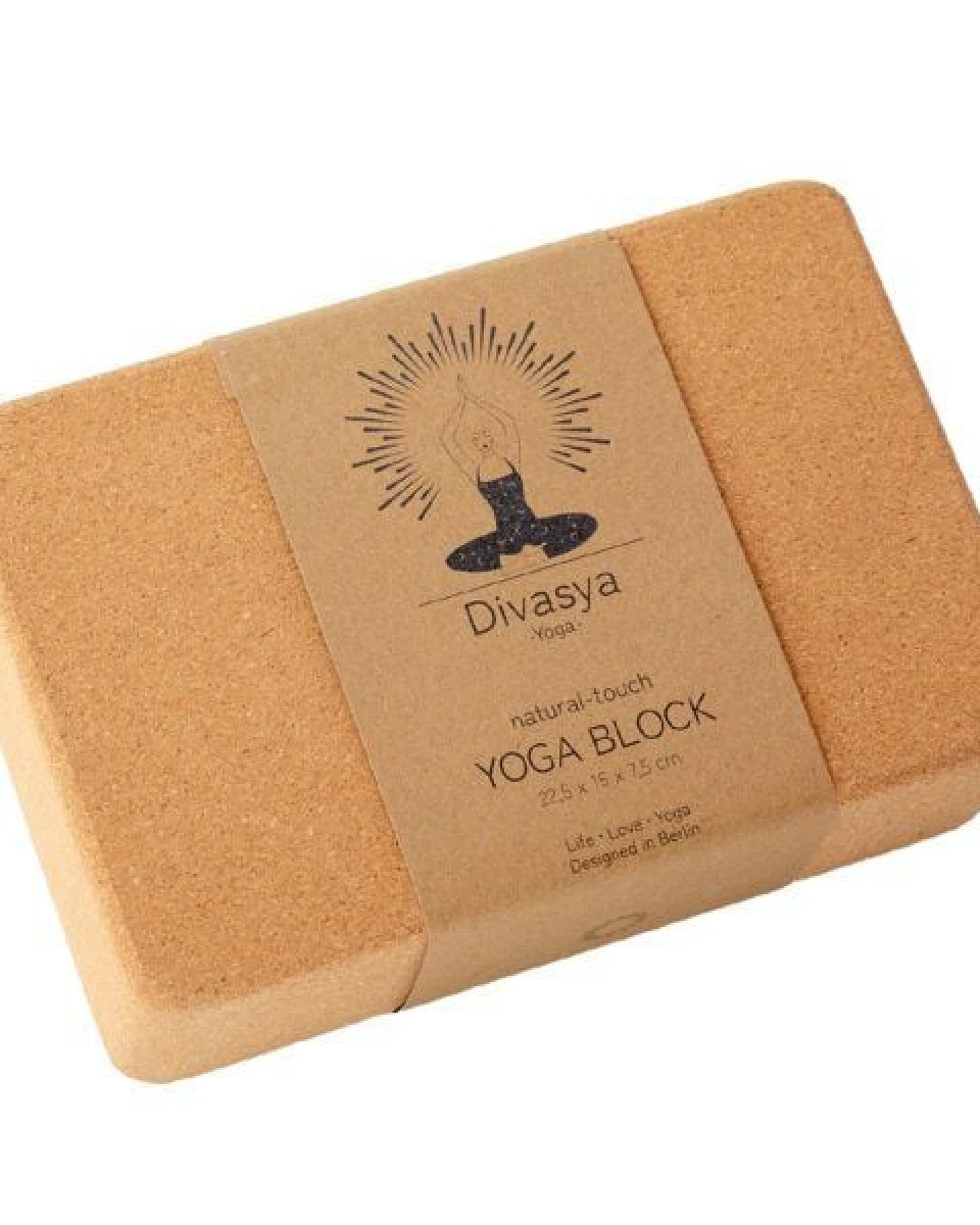 Divasya Yogablock "natural touch" aus Kork / mittlere Größe / abgerundete Ecken – Ansicht 3