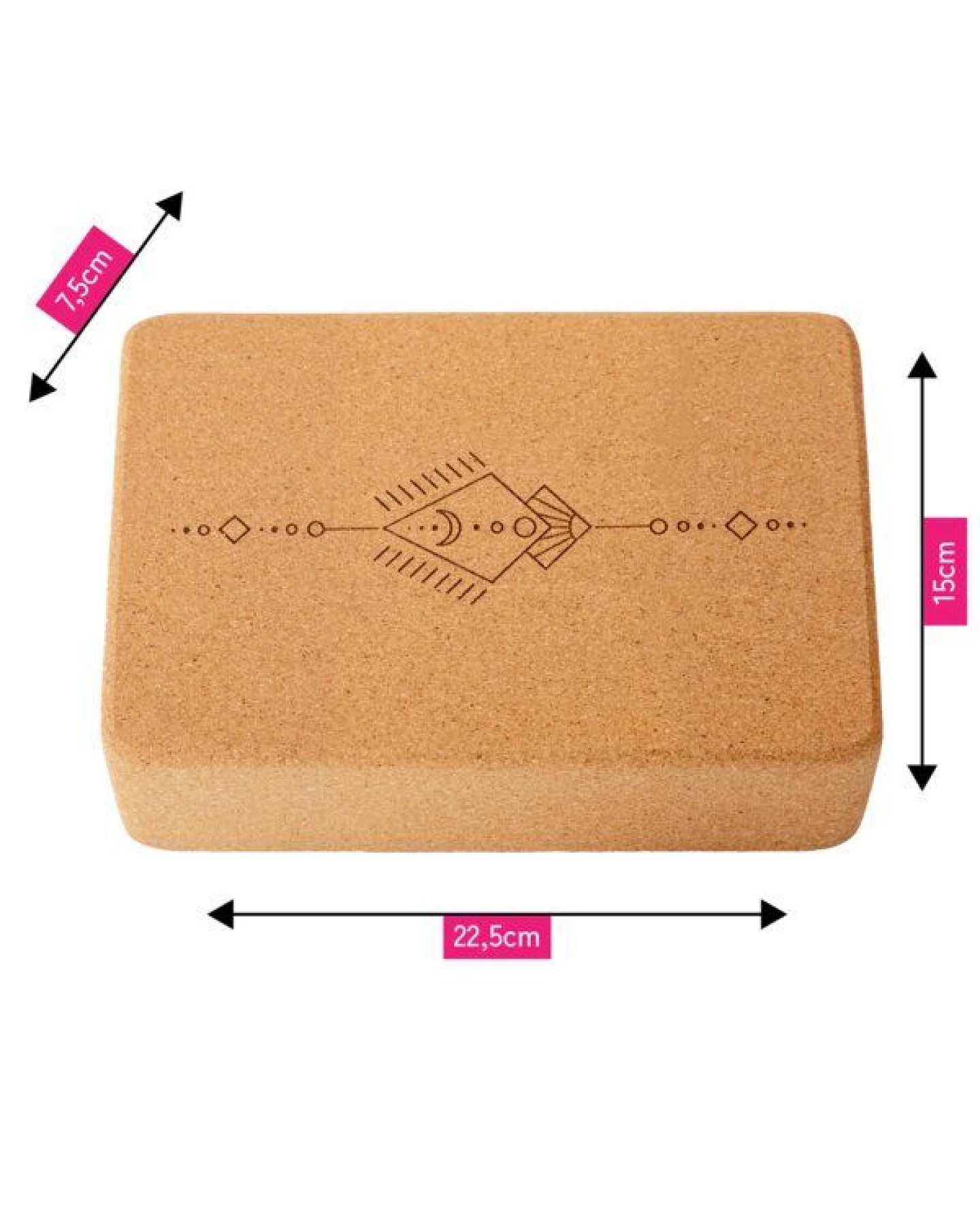 Divasya Yogablock "natural touch" aus Kork / mittlere Größe / abgerundete Ecken – Ansicht 2
