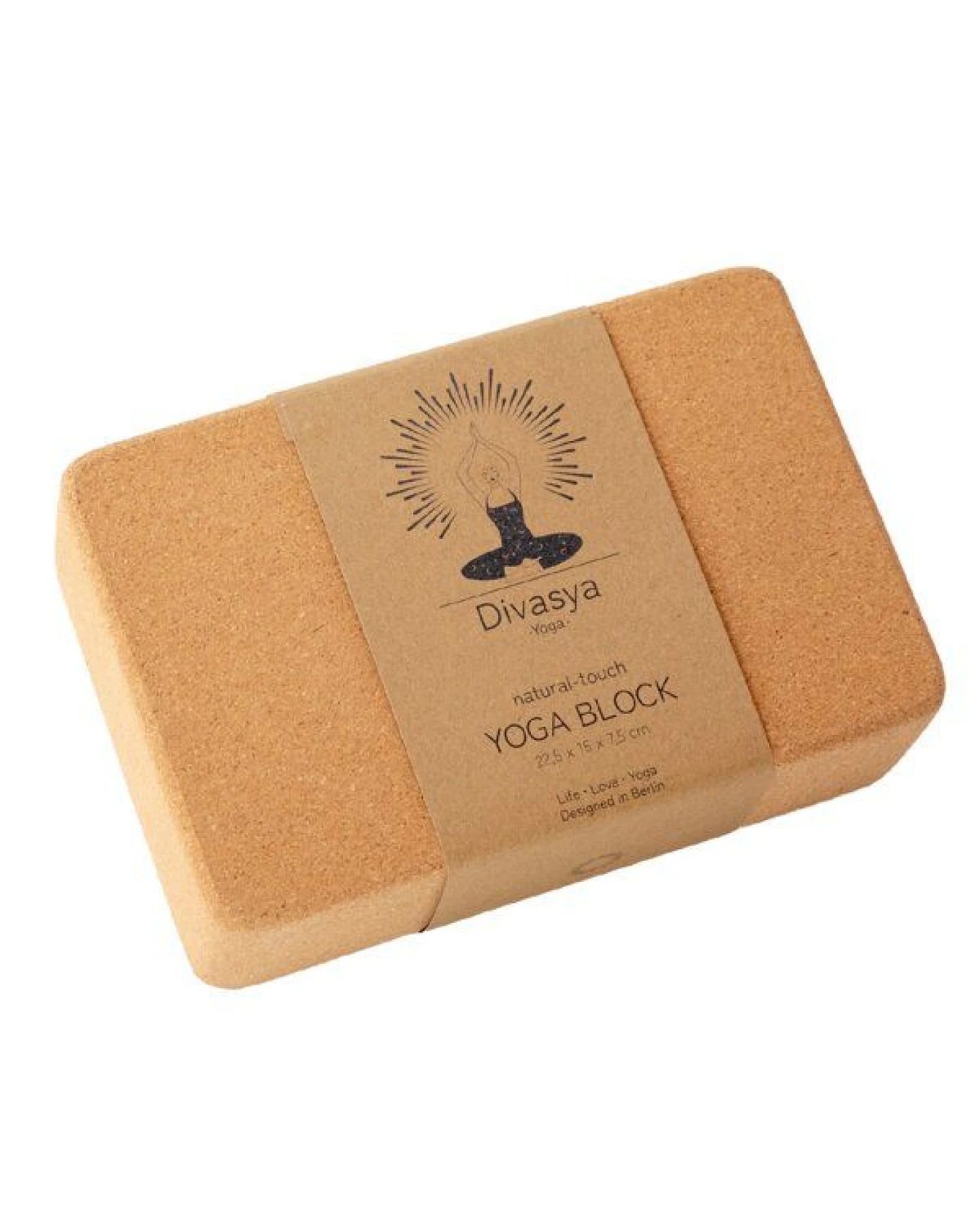 Divasya Yogablock "natural touch" aus Kork / mittlere Größe / abgerundete Ecken – Ansicht 3