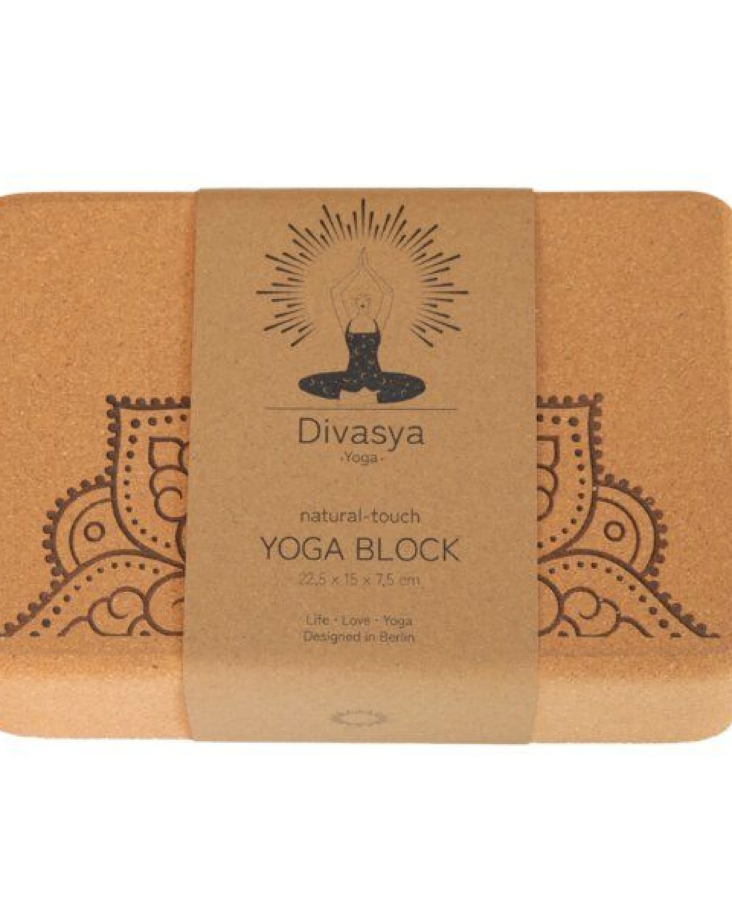 Divasya Yogablock "natural touch" aus Kork / mittlere Größe / abgerundete Ecken – Ansicht 3
