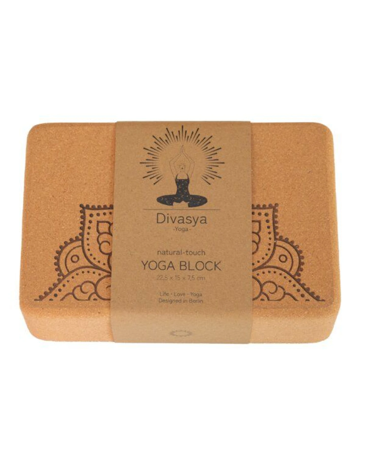 Divasya Yogablock "natural touch" aus Kork / mittlere Größe / abgerundete Ecken – Ansicht 3