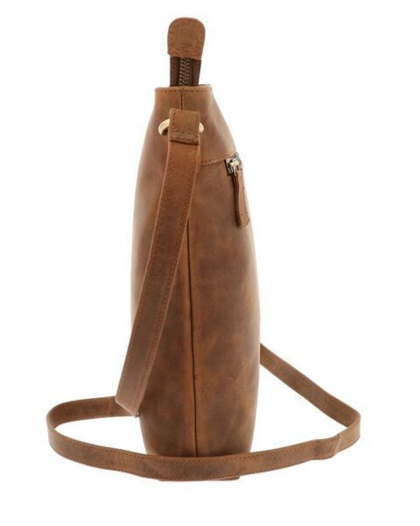 MoreThanHip Crossbody umhängetasche aus mattem Vintage Öko-Leder - Bryony braun oder schwarz – Ansicht 4