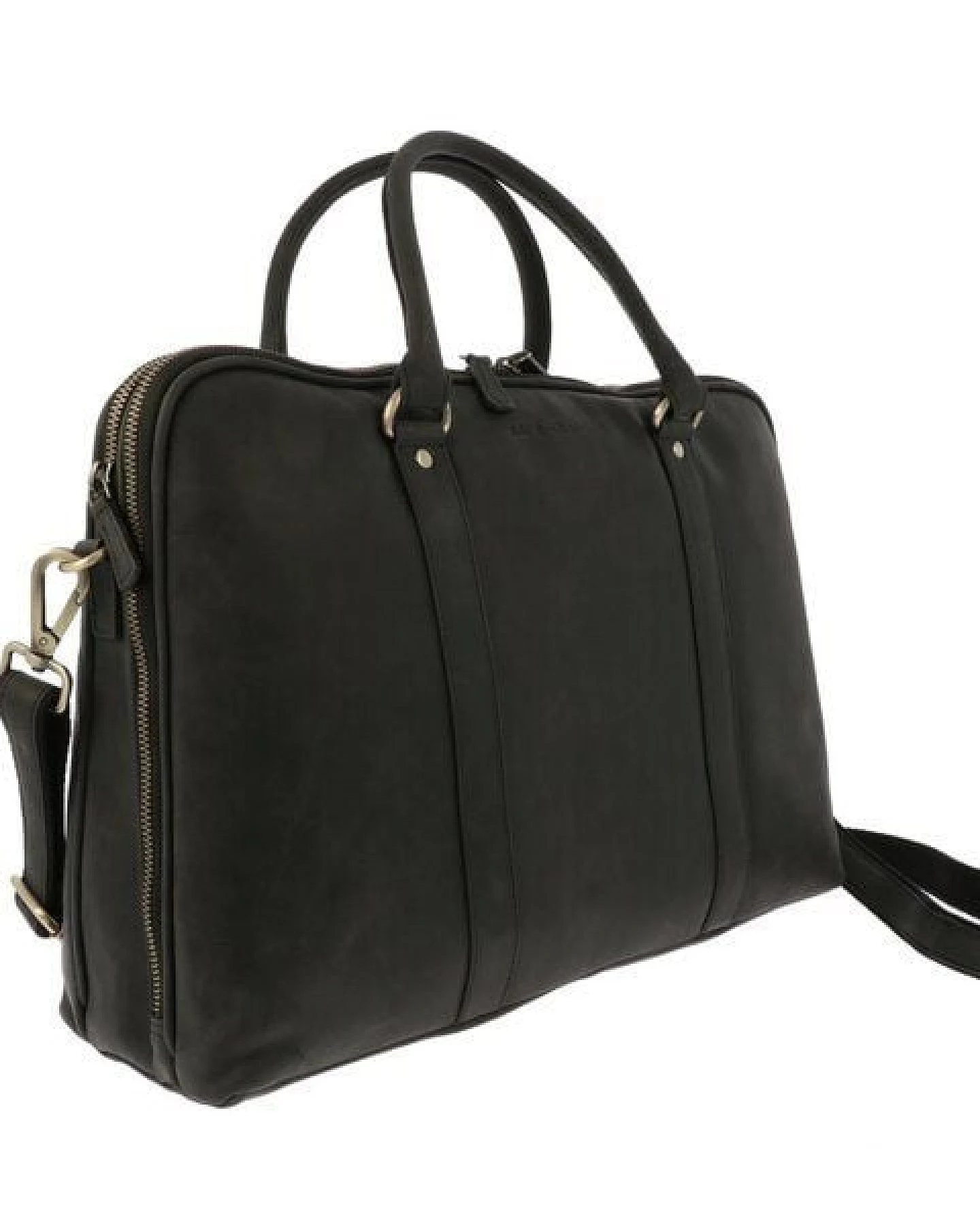 MoreThanHip Damen Laptoptasche 15,6" aus mattem Vintage-Öko-Leder - Hazel - braun oder schwarz – Ansicht 3