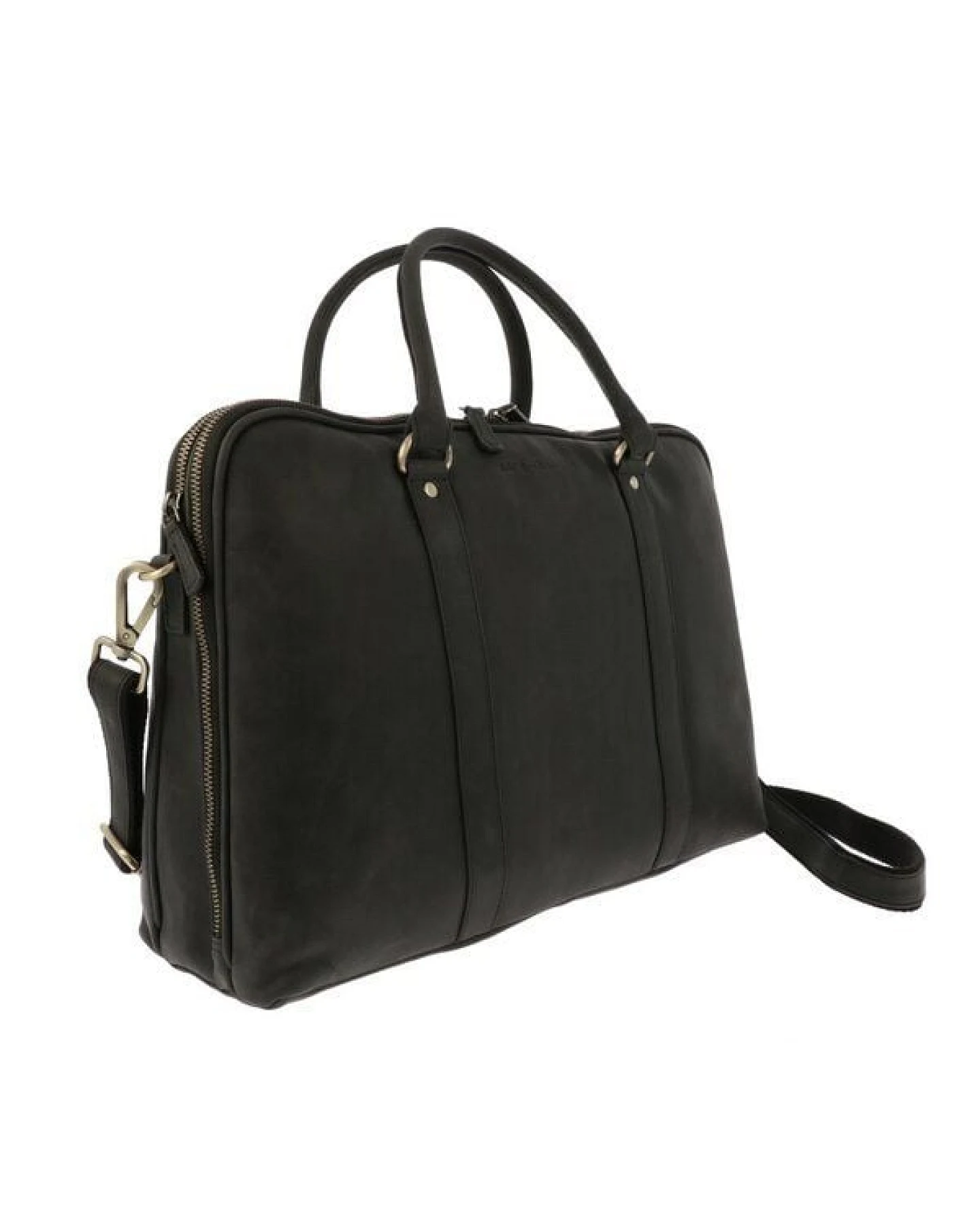 MoreThanHip Damen Laptoptasche 15,6" aus mattem Vintage-Öko-Leder - Hazel - braun oder schwarz – Ansicht 3