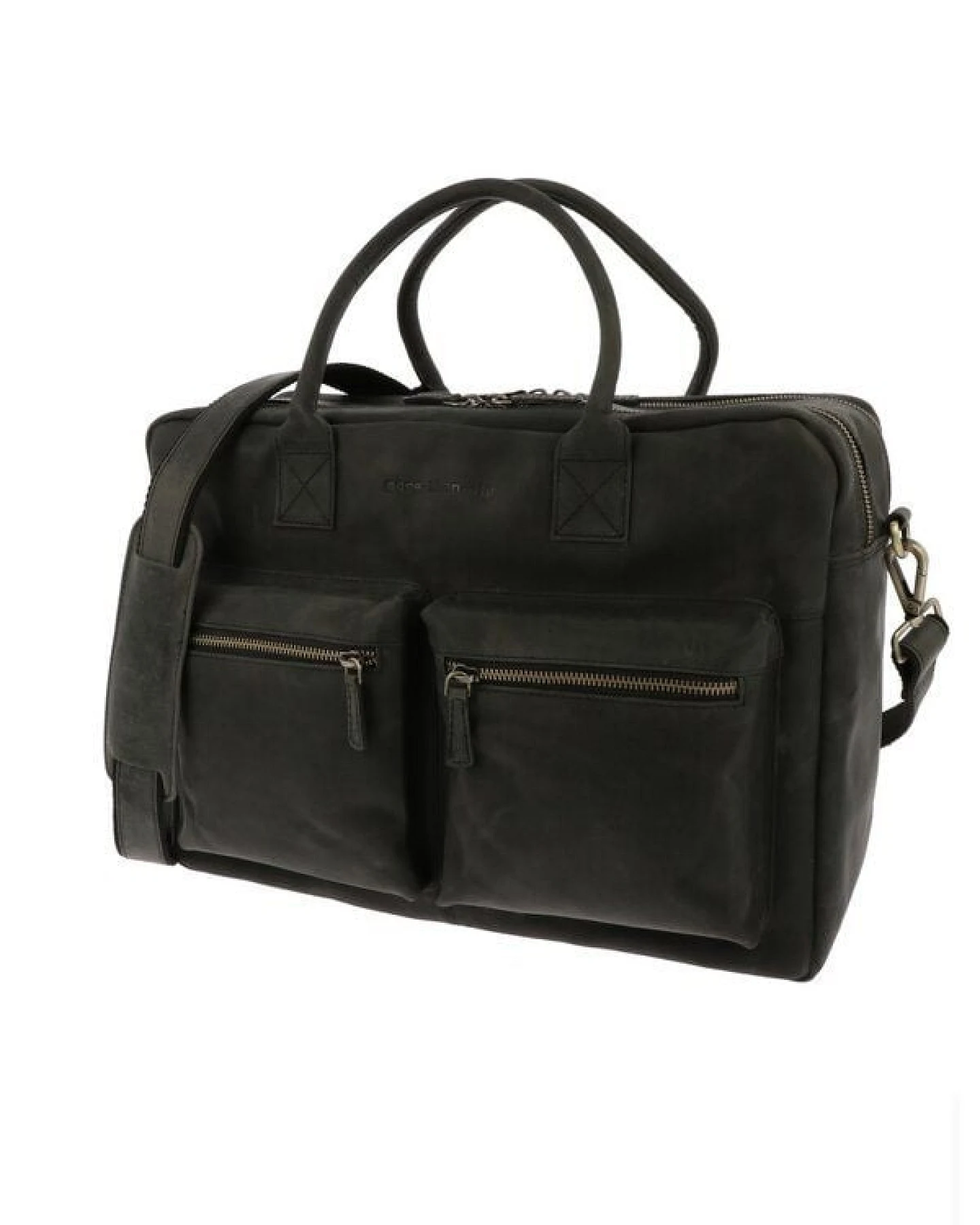 MoreThanHip Große Arbeitstasche mit 15,6"-Laptopfach aus mattem Vintage-Öko-Leder - Sycamore - braun oder schwarz – Ansicht 3