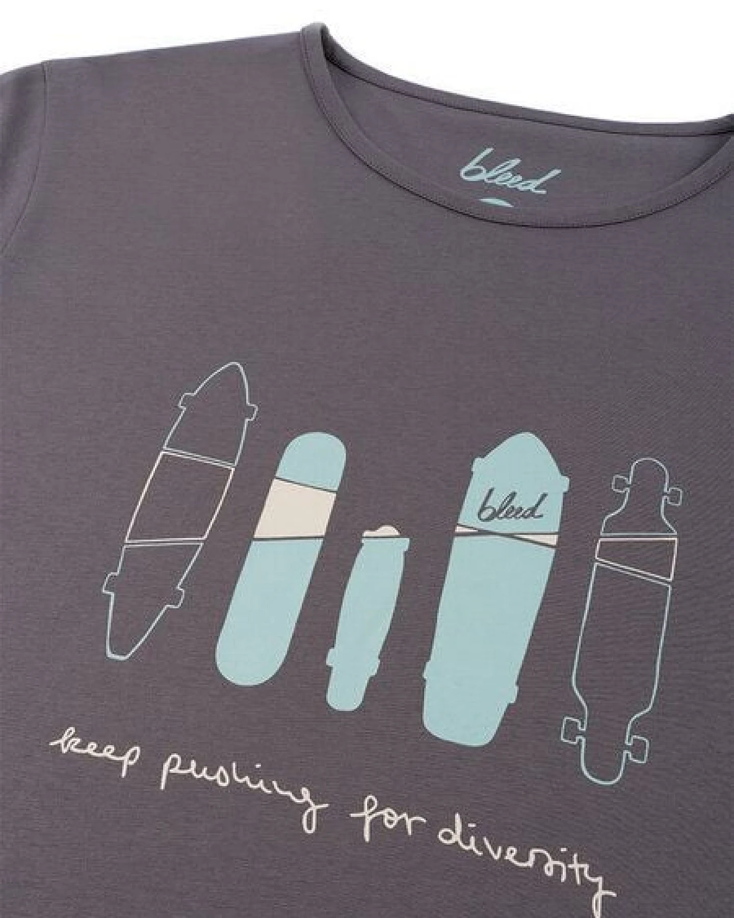 bleed Yeahversity T-Shirt Grau – Ansicht 2