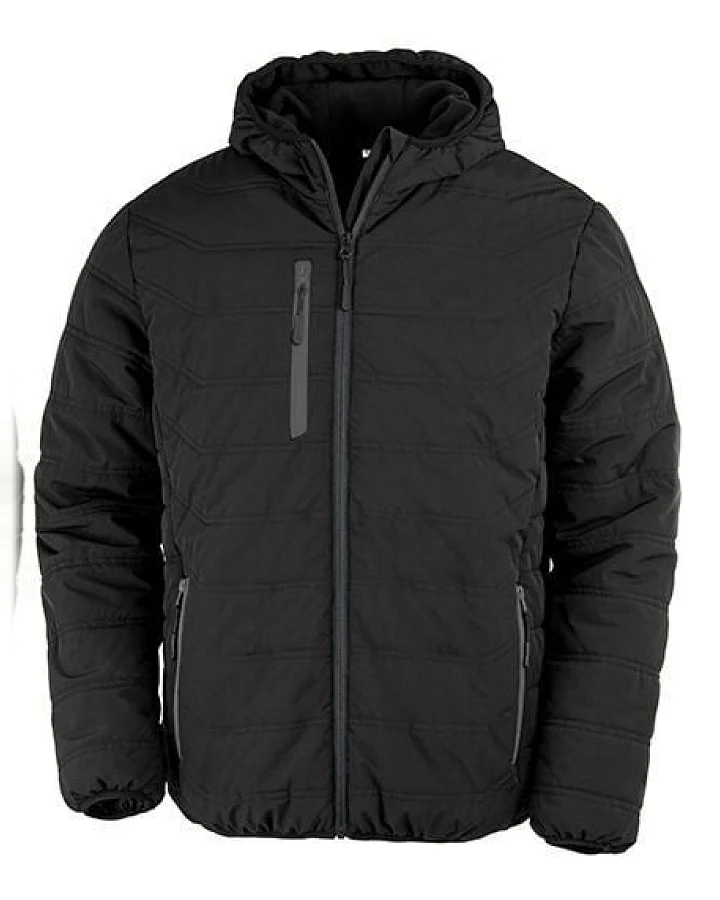 Result Genuine Recycled Recycelte gefütterte Winter- Regen- und Windjacke mit Kapuze Brusttasche