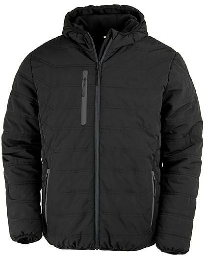 Result Genuine Recycled Recycelte gefütterte Winter- Regen- und Windjacke mit Kapuze Brusttasche